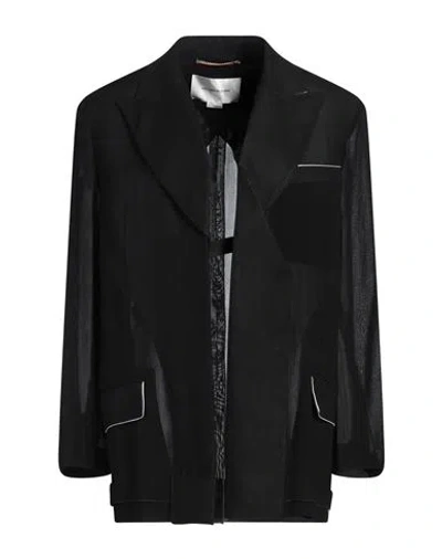 Victoria Beckham Woman Blazer Black Size 6 Viscose, Virgin Wool
