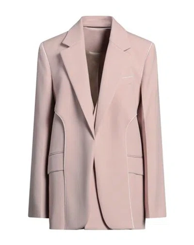 Victoria Beckham Woman Blazer Blush Size 8 Polyester, Virgin Wool In Pink