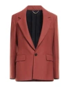 Victoria Beckham Woman Blazer Brown Size 10 Polyester, Virgin Wool, Elastane In Brown