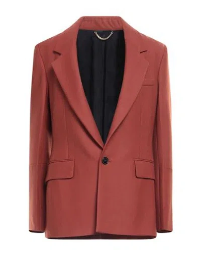 Victoria Beckham Woman Blazer Brown Size 10 Polyester, Virgin Wool, Elastane