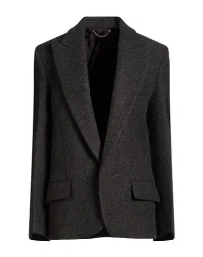 Victoria Beckham Woman Blazer Charcoal Size 4 Virgin Wool In Gray