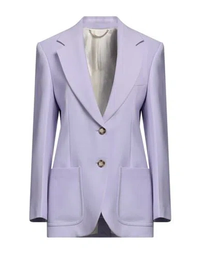 Victoria Beckham Woman Blazer Lilac Size 0 Viscose, Virgin Wool In Purple