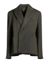 Victoria Beckham Woman Blazer Military Green Size 6 Wool In Black