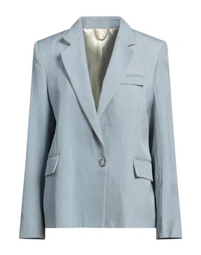 Victoria Beckham Woman Blazer Sky Blue Size 8 Viscose