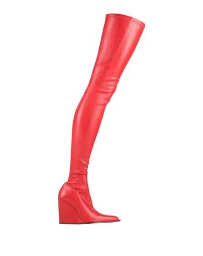 Victoria Beckham Woman Boot Red Size 8 Lambskin, Synthetic Material