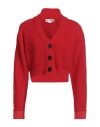 Victoria Beckham Woman Cardigan Red Size S Virgin Wool, Polypropylene