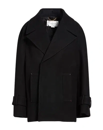 Victoria Beckham Woman Coat Black Size 6 Merino Wool, Polyamide