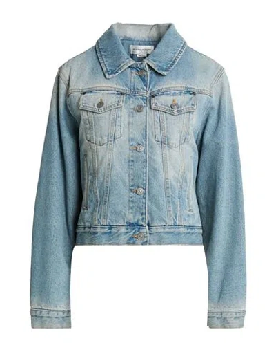 Victoria Beckham Woman Denim Outerwear Blue Size 4 Cotton