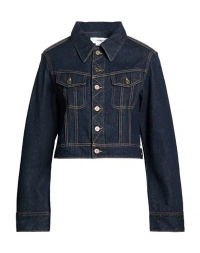 Victoria Beckham Woman Denim Outerwear Blue Size 8 Cotton