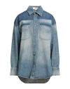 Victoria Beckham Denim Oversized Solid Shirt In Brown
