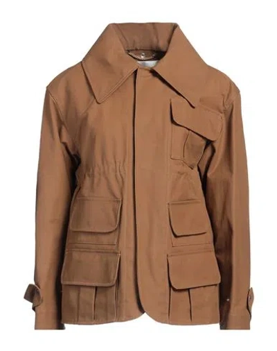 Victoria Beckham Woman Jacket Brown Size 10 Cotton