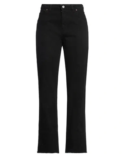 Victoria Beckham Woman Jeans Black Size 30 Organic Cotton, Brass, Leather