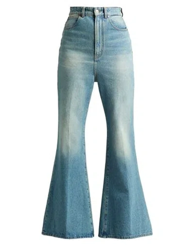 Victoria Beckham Woman Jeans Blue Size 27 Cotton, Polyester, Leather