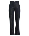 Victoria Beckham Woman Jeans Blue Size 28 Cotton, Rayon, Polyester, Steel, Leather In Blue
