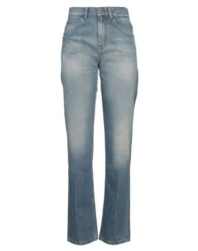 Victoria Beckham Woman Jeans Blue Size 29 Cotton, Steel, Ecobrass, Leather