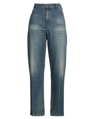 Victoria Beckham Woman Jeans Blue Size 29 Cotton, Leather