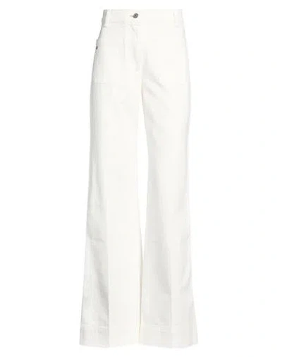Victoria Beckham Woman Jeans Ivory Size 29 Cotton In White