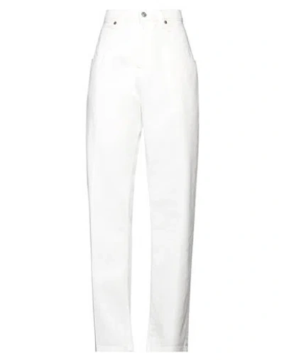 Victoria Beckham Woman Jeans Off White Size 27 Cotton, Soft Leather