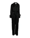Victoria Beckham Satin Blouse With Belted Waist And Shawl Collar In Black