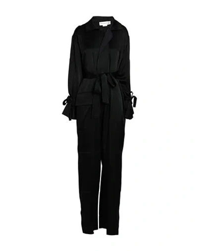 VICTORIA BECKHAM VICTORIA BECKHAM WOMAN JUMPSUIT BLACK SIZE 8 ACETATE, VISCOSE
