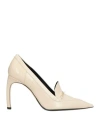 Victoria Beckham Woman Loafers Beige Size 8 Calfskin