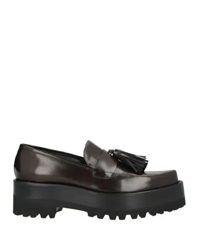 Victoria Beckham Woman Loafers Dark Brown Size 8 Calfskin