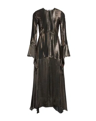 Victoria Beckham Woman Maxi Dress Black Size 6 Polyester, Metallic Polyester