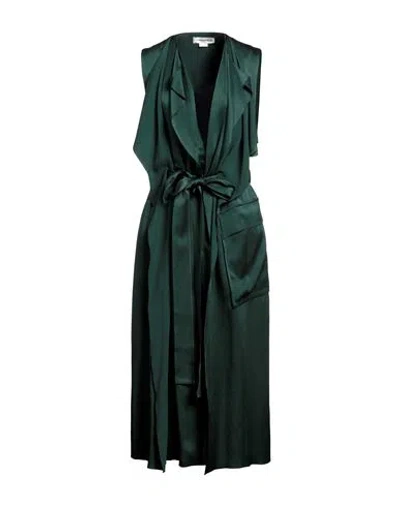 Victoria Beckham Woman Maxi Dress Dark Green Size 8 Acetate, Viscose