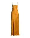 Victoria Beckham Maxi Orange Slip Dress In Fluid Acetate Blend Woman In Yellow