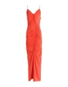 Victoria Beckham Woman Maxi Dress Orange Size 10 Polyester, Elastane