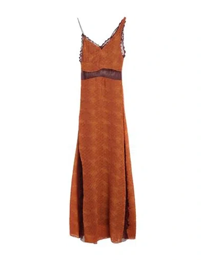 Victoria Beckham Woman Maxi Dress Orange Size 4 Polyester