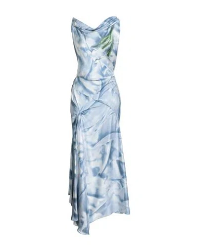 Victoria Beckham Woman Maxi Dress Sky Blue Size 6 Viscose