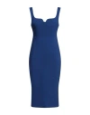 Victoria Beckham Woman Midi Dress Blue Size 4 Polyester, Virgin Wool, Polyamide, Elastane