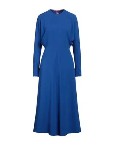 Victoria Beckham Woman Midi Dress Blue Size 4 Viscose, Acetate, Elastane
