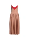 Victoria Beckham Woman Midi Dress Camel Size 2 Viscose In Beige
