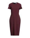 Victoria Beckham Woman Midi Dress Chocolate Brown Size 8 Polyester, Virgin Wool, Polyamide, Elastane