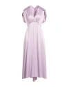 Victoria Beckham Women's V-neck Ruffle Midi Dress In Purple