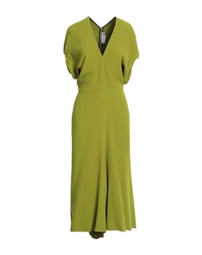 Victoria Beckham Woman Midi Dress Lime Green Size 8 Viscose, Acetate, Elastane