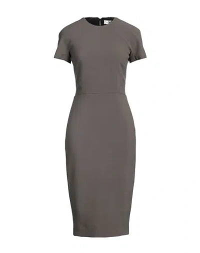 Victoria Beckham Woman Midi Dress Military Green Size 6 Polyester, Virgin Wool, Polyamide, Elastane