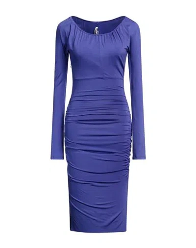 Victoria Beckham Long-sleeved Dress In Blue