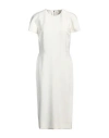 Victoria Beckham T-shirt Fitted Midi Dress With Back Zipper In White