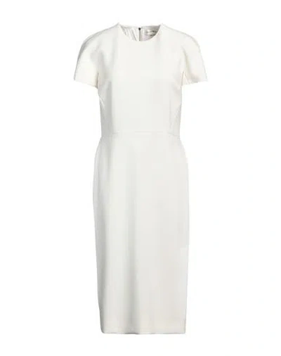 VICTORIA BECKHAM VICTORIA BECKHAM WOMAN MIDI DRESS WHITE SIZE 2 POLYESTER, VIRGIN WOOL, POLYAMIDE, ELASTANE