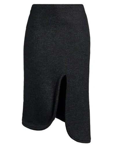Victoria Beckham Woman Midi Skirt Charcoal Size 10 Wool In Gray