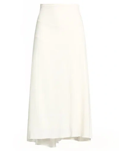 Victoria Beckham Woman Midi Skirt Ivory Size 2 Viscose, Virgin Wool In White