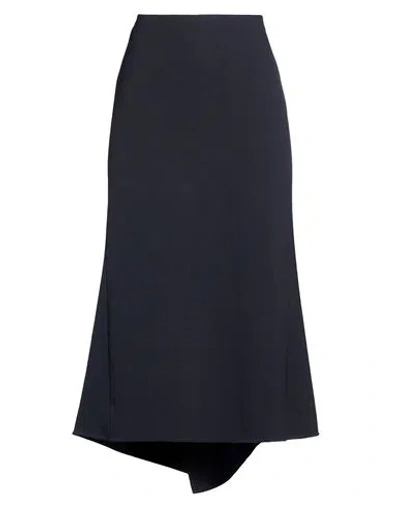 Victoria Beckham Woman Midi Skirt Navy Size 4 Polyester, Virgin Wool, Elastane