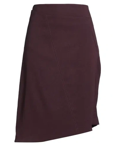 Victoria Beckham Woman Midi Skirt Plum Size 6 Polyester, Virgin Wool, Elastane In Purple