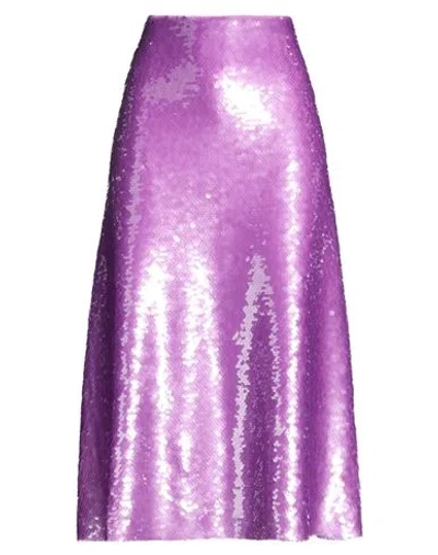 Victoria Beckham Woman Midi Skirt Purple Size 4 Polyester