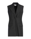 Victoria Beckham Strong-shoulder Sleeveless Tailored Mini Dress In Black