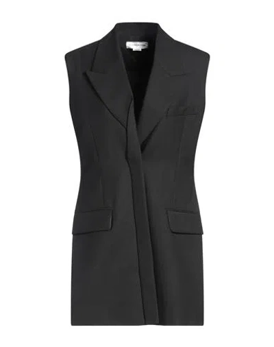 VICTORIA BECKHAM VICTORIA BECKHAM WOMAN MINI DRESS BLACK SIZE 4 POLYESTER, VIRGIN WOOL, ELASTANE