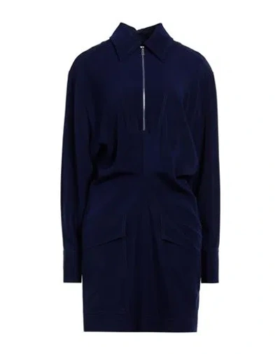 Victoria Beckham Woman Mini Dress Blue Size 8 Acetate, Viscose